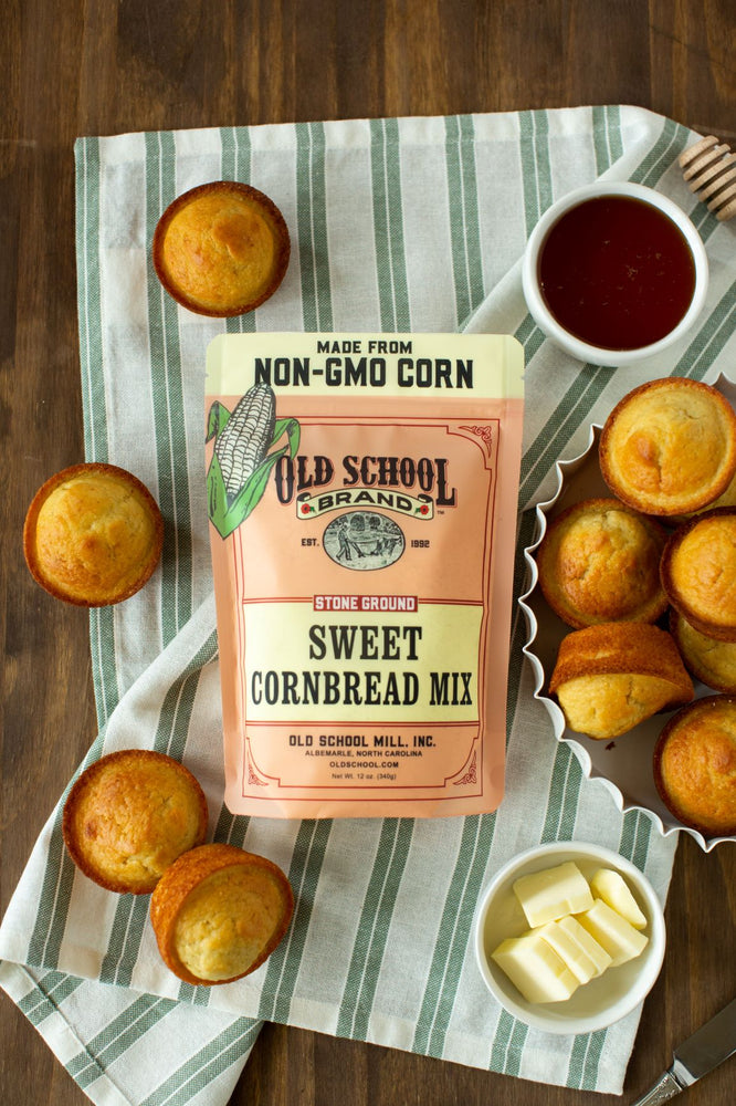
                  
                    Load image into Gallery viewer, Old School Brand Sweet Cornbread Mix, Stone Ground (Non-GMO)
                  
                