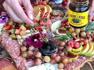 
                  
                    Load image into Gallery viewer, Charcuterie board with Fiery Figs pepper jelly
                  
                