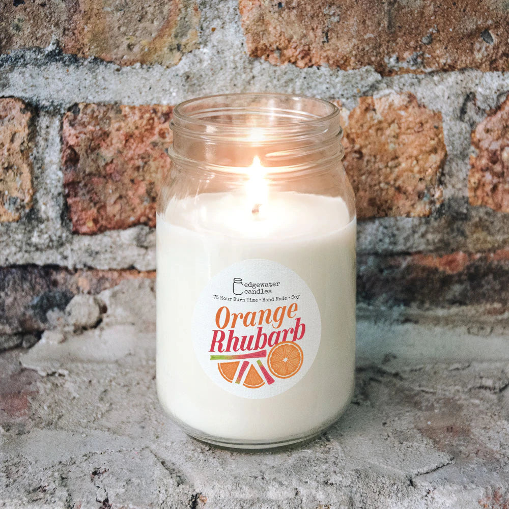 
                  
                    Load image into Gallery viewer, Edgewater Candles Orange Rhubarb Soy Candle, 12 oz.
                  
                
