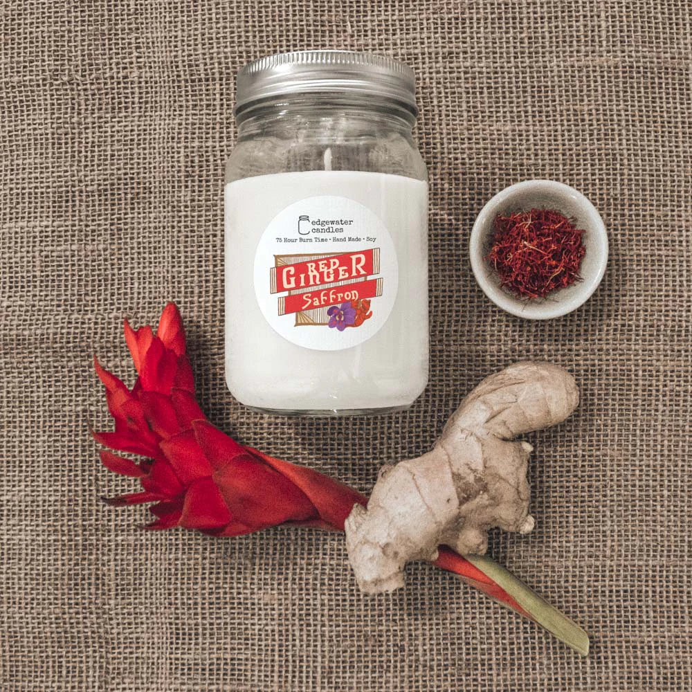 Edgewater Candles Red Ginger Saffron Soy Candle, 12 oz.